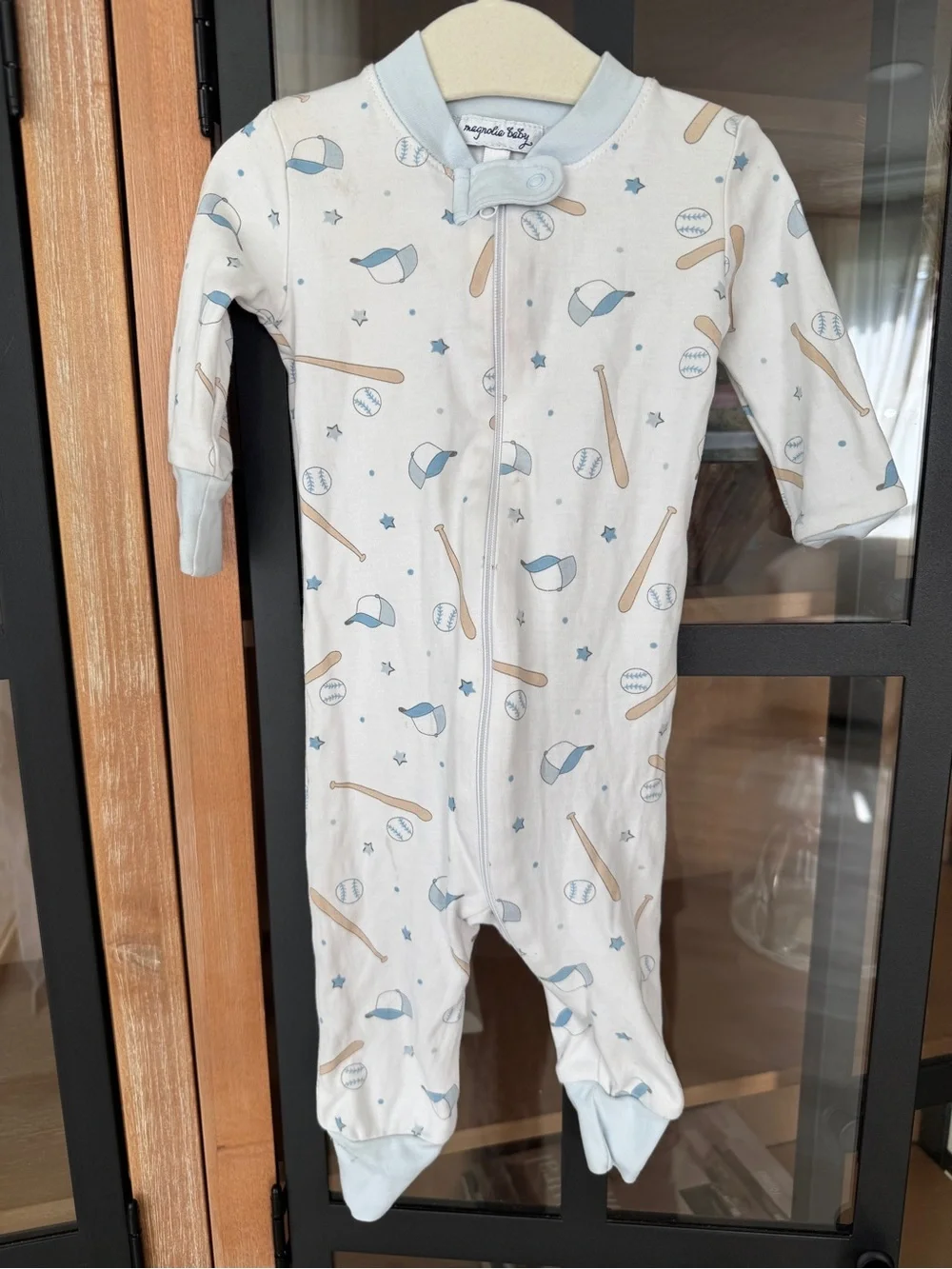 Magnolia Baby Boys All Star Baseball Print Zippy sleeper coverall pima little